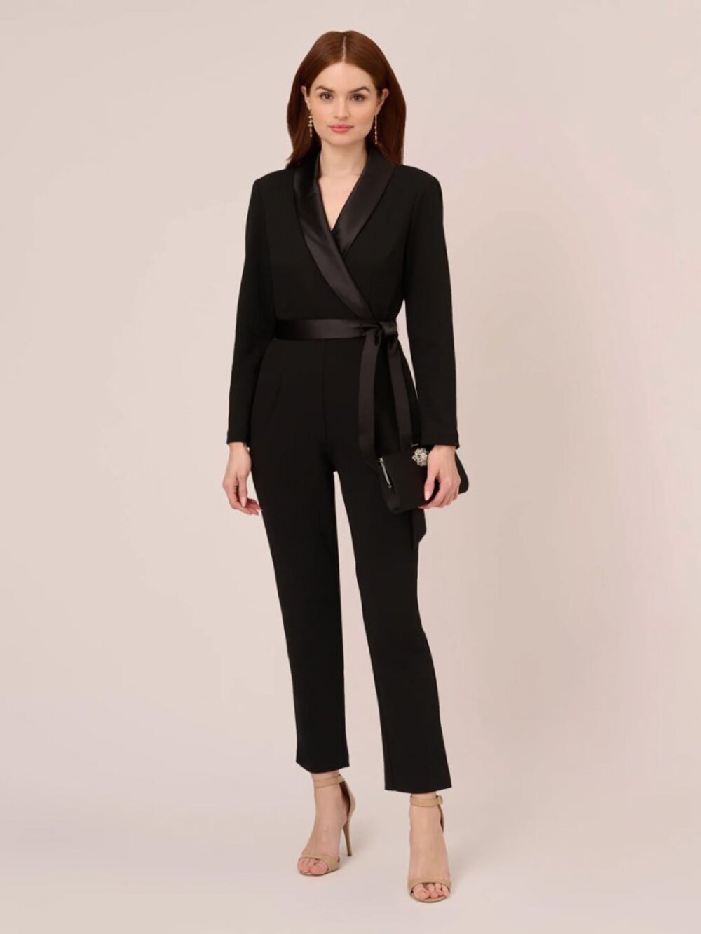 Adrianna Papell black tuxedo jumpsuit, new with tags. Size US 8.🖤